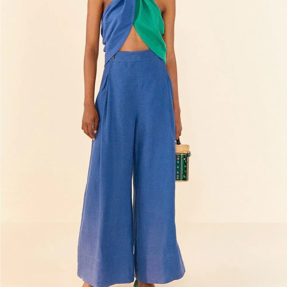 NWT Farm Rio deep blue high waisted pants size XS.